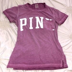 VS PINK acid wash tee